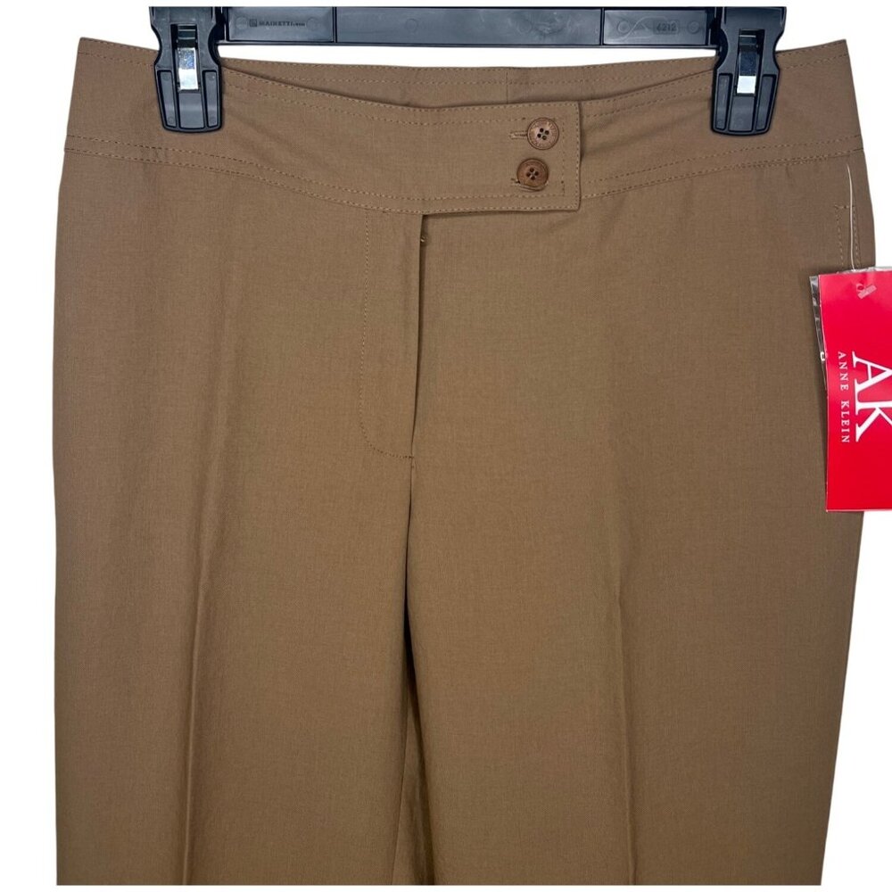 Anne Klein Womens Nutmeg Crinklette Straight Leg Pants Size 2P - Picture 8 of 15